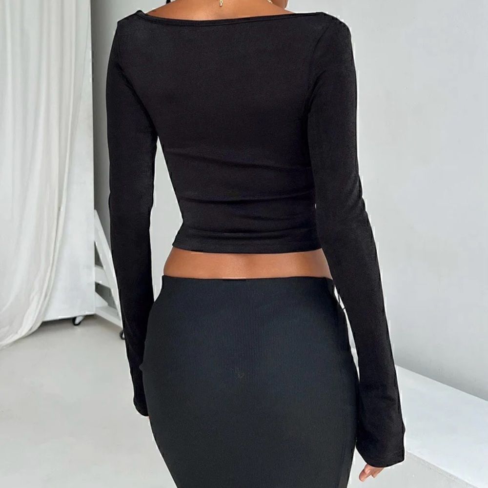 NEW! PRINCESS POLLY AMBERS LONG SLEEVE TOP BLACK-SIZE 12 - Picture 3 of 7
